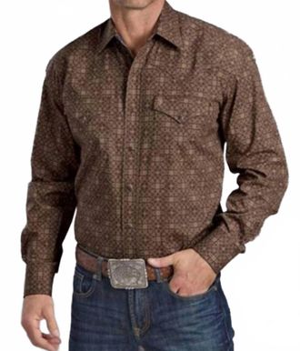 Stetson Mens Pocket Snap Shirt In Brown