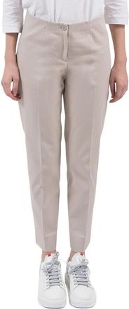 Ql2 Quelledue Slim-fit broek - Dames - Slim Fit Broeken - Beige - XS - Katoen - Broeken