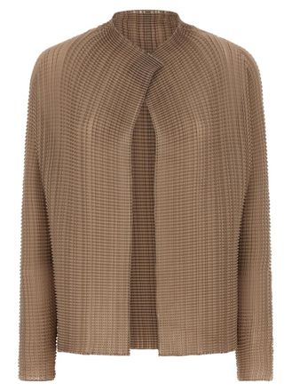 Issey Miyake Beige Wooly Pleats-66 cardigan