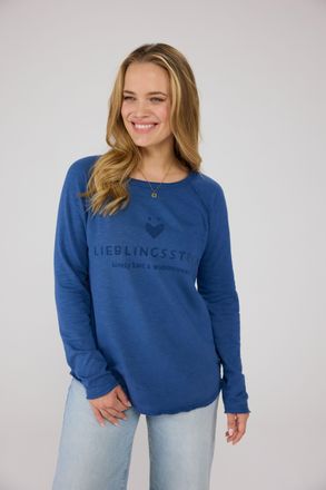 Lieblingsst&uuml;ck Sweatshirt LIEBLINGSST&Uuml;CK CathrinaEP, Damen, Gr. 4XL (48), blau (schwarz denim), Sweatware, Obermaterial: 100% Baumwolle, bedruckt, clean, unifarben, 