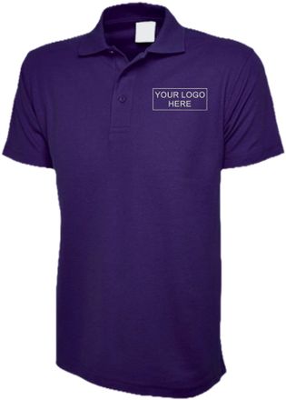 Generic Personalised Embroidered Free Left Chest Text and Your Customized Logo Unisex Polo T Shirt, Office Wear, Workwear Polo T Shirt, 50% Polyster and 50% C