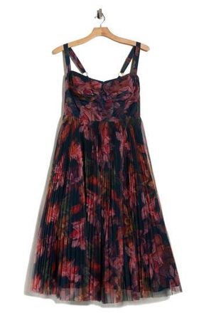 Hutch Willa Floral Tulle Gown in Navy Multi Sketched Iris at Nordstrom Rack, Size 22W