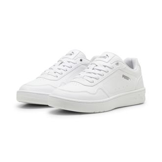 Puma Sneaker PUMA COURT CLASSY, Damen, Gr. 38,5, weiss (puma wei&szlig;, puma silber), Synthetik, Schuhe Sneaker