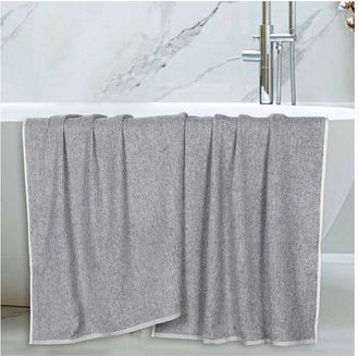 Superior Set Of 2 Destin Medium Weight Solid Ribbed Bath Sheets