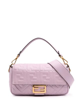 Fendi 2010-2025 Medium Leather Embossed FF Baguette satchel - women - Calf Leather/Leather - One Size - Pink