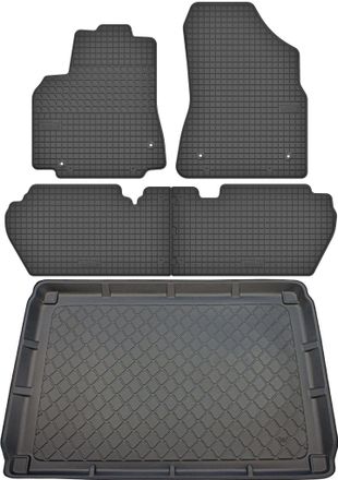 OEM Peugeot Partner Ii Kombivan Del 2008-08.2018 Set - Alfombrillas De Goma + Alfombrilla Maletero