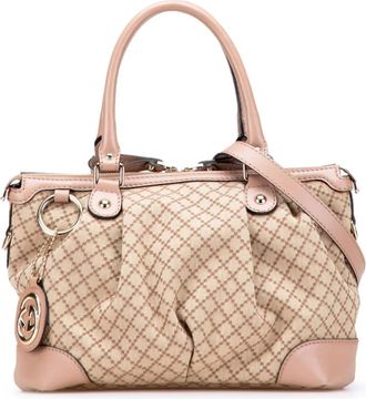Gucci Borsa a tracolla Sukey in tela con motivo Diamante 2016-2025 - Marrone