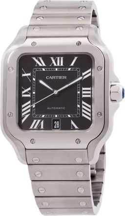 Cartier Santos Large Model Automatic Black Dial Mens Watch WSSA0096