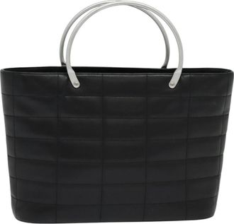 Chanel Chocolate Bar Black Leather Handbag (Pre-Owned)