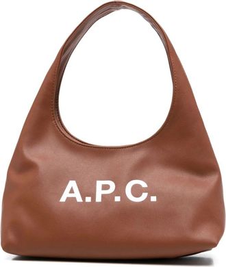 A.P.C. Bruine Schoudertas Magnetische Sluiting - Dames - Handtassen - Bruin - ONE Size - Tassen