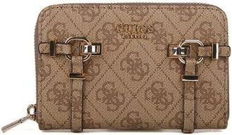 Guess Leona Logo Slg Med Zip Around - Accessories - Mujer - Marr&oacute;n - ONE SIZE
