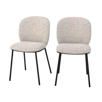 Rendez-Vous D&eacute;co Set de 2 sillas en tejido boucl&eacute; beige