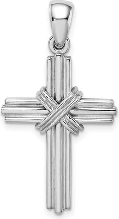 Diamond2Deal 14k White Gold -X- Center Passion Cross Pendant