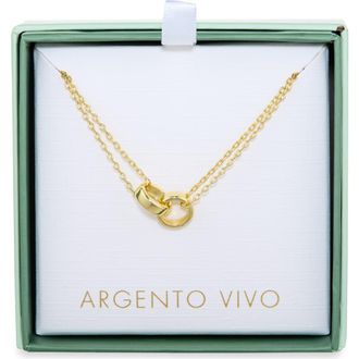 Argento Vivo Interlocking Circle Double Chain Necklace in Gold at Nordstrom Rack
