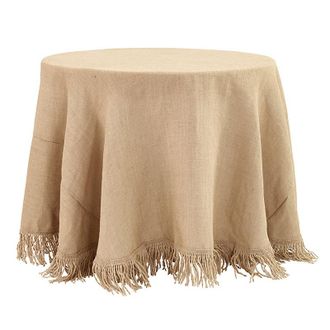 Ballard Designs Essential Tablecloth - Fringed Natural Burlap, 84 - Ballard Designs