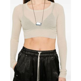 Rick Owens Tops, Dames, Beige, S, Cropped Top