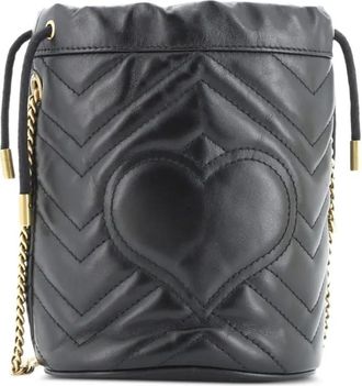 Gucci GG Marmont Matelasse Leather Mini bucket bag - Zwart