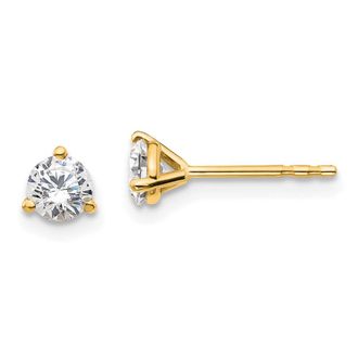 Diamond2Deal 14k Gold 1/2 ct Round Lab Grown Diamond Stud Earrings VS Clarity, D-E Color