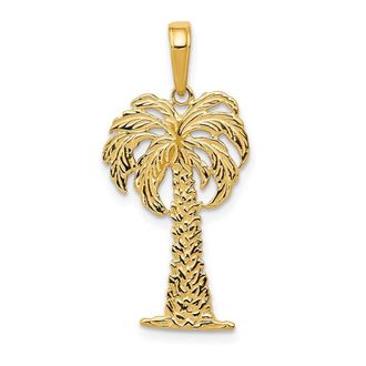 Diamond2Deal 14k Gold Palm Tree Pendant