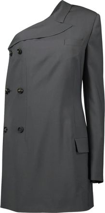 Moschino Asymmetrische Blazerjurk Lente-Zomer 2025 - Dames - Korte kleedjes - Grijs - M - Wol - Kleedjes