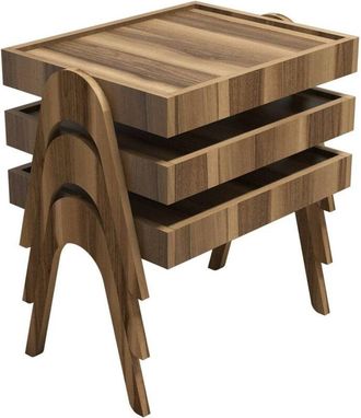 Dmora Mesa de Centro Strembo, Rectangular, 40x53.6x64h cm Nogal Marrón