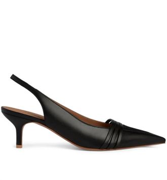 Malone Souliers Tanner 45 Pointed Toe Heels In Black/black