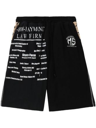 Marine Serre Shorts sportivi con stampa - Nero