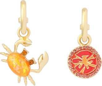 Kurt Geiger Crab & Tomato Mismatched Drop Earrings in Orange at Nordstrom