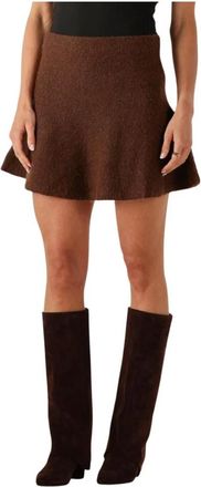 Edited Dames Rokken Adalee Wool Knit Skirt - Dames - Korte rokken - Bruin - S - Wol - Rokken