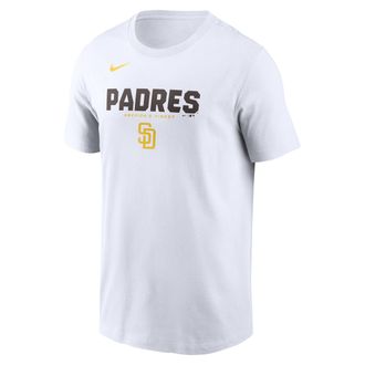 Nike San Diego Padres Bold Team Name Nike Mens MLB T-Shirt in White | N19910APYP-D31
