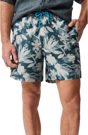 Rodd & Gunn Hardinge Abstract Floral Swim Trunks in Hunter at Nordstrom, Size Xxx-Large