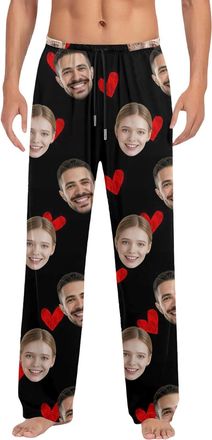 Generic Personalised Pyjamas Bottoms for Men Women, Custom Pajama Pants with Photo, Personalised PJS Gift for Men Women