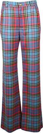 Vivienne Westwood High-Waisted Wide-Leg Vivienne Westwood Trousers with Plaid Pattern