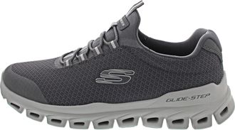 Skechers Mens Glide-Step Sylo Slip-On Sneakers, Charcoal Mesh/Pu, 10 UK