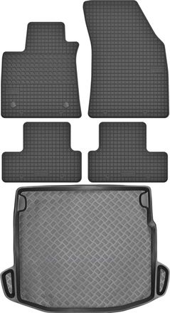OEM Renault Megane Iv Estate A Partir De 2015 Set - Alfombrillas De Goma Para Coche + Alfombrilla Para Maletero
