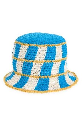 Melrose and Market Crochet Bucket Hat in Blue- Ivory Multi at Nordstrom Rack