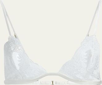 Kiki De Montparnasse Voltaire Embroidered Lace Triangle Bra