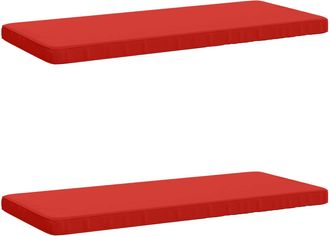 vidaXL Cojines Para Banco De 2 Piezas Vught 2 Uds. 100% Poli&eacute;ster Rojo Vidaxl