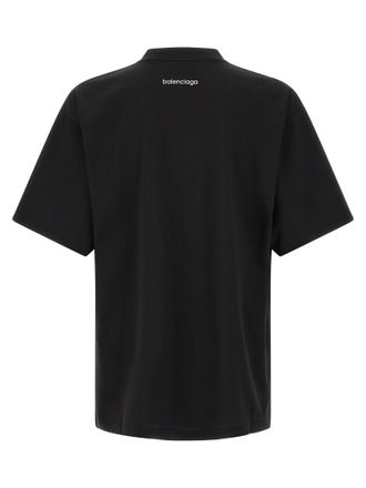 Balenciaga Logo-Embroidered T-Shirt - Black