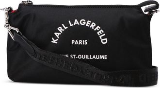 Karl Lagerfeld rubberised-logo cross body bag - women - Recycled Nylon - One Size - Black