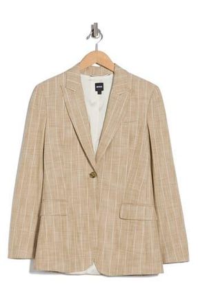 BOSS Single Button Blazer in Beige at Nordstrom Rack, Size 10