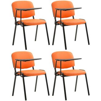 Clp Set di 4 sedie Ken con tavolo pieghevole in similpelle arancione