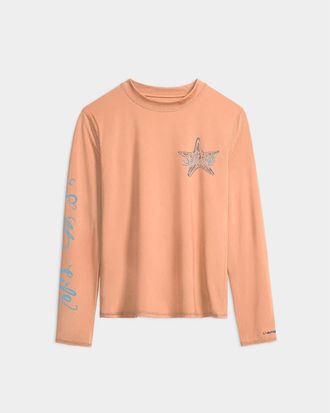 Salt Life Island Star Performance Long Sleeve Tee in Peach Tree Heather at Nordstrom, Size X-Large