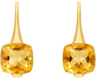 House of Frosted 14K Yellow Gold Cushion Cut Citrine Drop Earrings at Nordstrom Rack