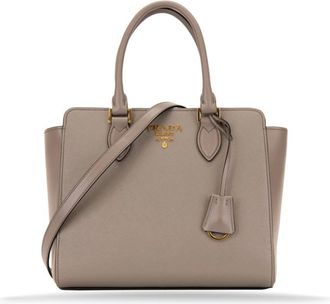 Prada Tassen, Dames, Beige, ONE Size, Leer, Tote Bag