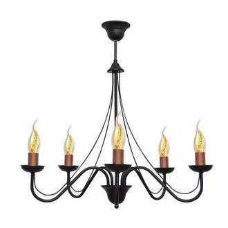 Netlighting Malbo Multi Arm Pendant Ceiling Light Black Copper 60cm