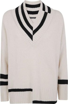 Pierantonio Gaspari Maglione in lana con scollo a V - Bianco