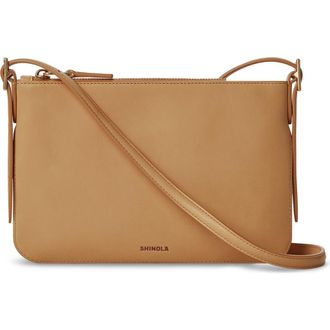 Shinola Small Bixby Accordion Leather Crossbody Bag in Honey at Nordstrom
