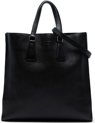 Prada 2021-2025 Vitello Phenix Open verstelbare shopper - Zwart