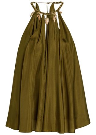 Zimmermann Mohon Charm-effect Silk Blouse - Olive - 4 (UK 16 / XL)